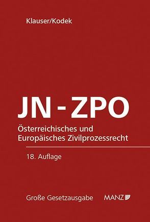 Jurisdiktionsnorm und Zivilprozessordnung JN-ZPO von Klauser,  Alexander, Kodek,  Georg