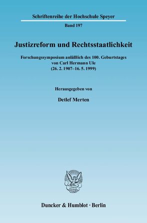 Justizreform und Rechtsstaatlichkeit. von Merten,  Detlef