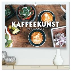 Kaffeekunst – Purer Genuss (hochwertiger Premium Wandkalender 2024 DIN A2 quer), Kunstdruck in Hochglanz von SF,  SF