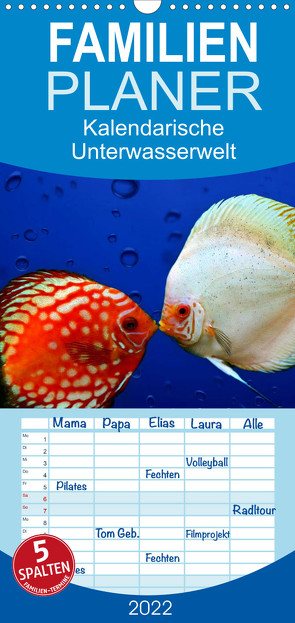Familienplaner Kalendarische Unterwasserwelt (Wandkalender 2022 , 21 cm x 45 cm, hoch) von Hultsch,  Heike