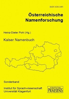 Kalser Namenbuch von Pohl,  Heinz-Dieter