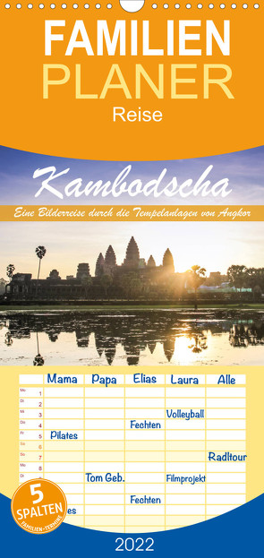 Familienplaner Kambodscha Eine Bilderreise durch die Tempelanlagen von Angkor (Wandkalender 2022 , 21 cm x 45 cm, hoch) von N.,  N.