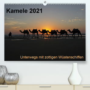 Kamele 2021 – Unterwegs mit zottigen WüstenschiffenCH-Version (Premium, hochwertiger DIN A2 Wandkalender 2021, Kunstdruck in Hochglanz) von Weber,  Melanie