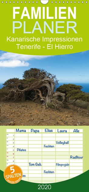 Kanarische Impressionen Tenerife – El Hierro – Familienplaner hoch (Wandkalender 2020 , 21 cm x 45 cm, hoch) von Dummermuth,  Stefan