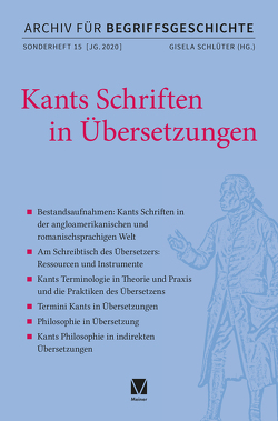 Kants Schriften in Übersetzungen von Schlüter,  Gisela