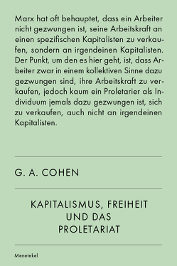 Kapitalismus, Freiheit und das Proletariat von Cohen,  G. A.