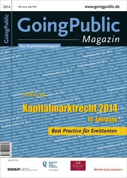 Kapitalmarktrecht 2014 von GoingPublic Media AG