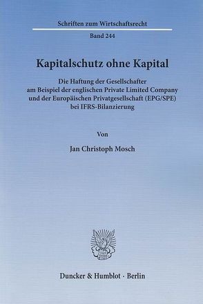 Kapitalschutz ohne Kapital. von Mosch,  Jan Christoph