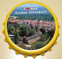 Kapselheber „Kronkorken“, gelb, Motiv: Bad Sooden-Allendorf – Gradierwerk von Wandmacher,  Ingo
