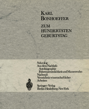 Karl Bonhoeffer von Scheller,  E., Straus,  E., Zutt,  J.