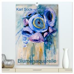 Karl Sock Blumenaquarelle (hochwertiger Premium Wandkalender 2024 DIN A2 hoch), Kunstdruck in Hochglanz von Sock,  Karl