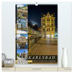 KARLSBAD Historie in malerischer Umgebung (hochwertiger Premium Wandkalender 2024 DIN A2 hoch), Kunstdruck in Hochglanz von Viola,  Melanie