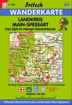 Landkreis Main-Spessart Wanderkarte Landkreis Main-Spessart von Fritsch Landkartenverlag