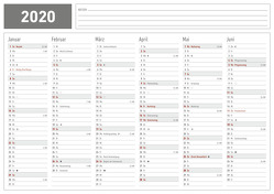 Karton-Tafelkalender A5 2020 – 21 x 14,8 – Jahresplaner – Jahresübersicht von ALPHA EDITION
