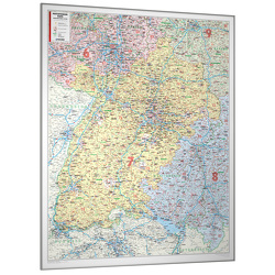 Kastanea PLZ Karte Baden-Württemberg, 99 x 122 cm, 1:250 000, Landkartentafel pin- und beschreibbar