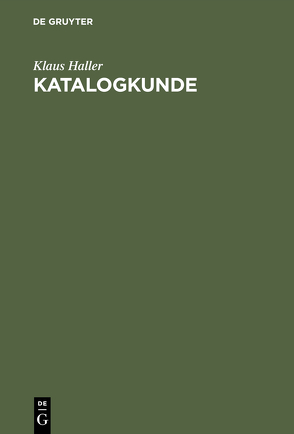 Katalogkunde von Haller,  Klaus