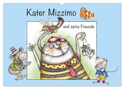 Kater Mizzimo und seine Freunde (Wandkalender 2024 DIN A2 quer), CALVENDO Monatskalender von Kraetschmer,  Marion