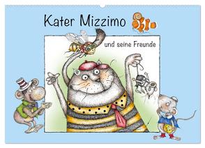 Kater Mizzimo und seine Freunde (Wandkalender 2024 DIN A2 quer), CALVENDO Monatskalender von Kraetschmer,  Marion