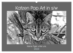 Katzen Pop Art in s/w – Kleine Tiger unter uns (Wandkalender 2024 DIN A2 quer), CALVENDO Monatskalender von Bönner,  Marion
