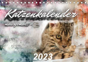 Katzenkalender mausgemalt (Tischkalender 2023 DIN A5 quer) von Banker,  Sylvio