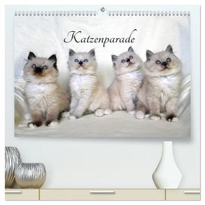 Katzenparade (hochwertiger Premium Wandkalender 2024 DIN A2 quer), Kunstdruck in Hochglanz von Chrystal,  Jennifer