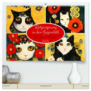 Katzensprung in den Jugendstil (hochwertiger Premium Wandkalender 2024 DIN A2 quer), Kunstdruck in Hochglanz von Frost,  Anja