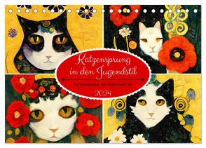 Katzensprung in den Jugendstil (Tischkalender 2024 DIN A5 quer), CALVENDO Monatskalender von Frost,  Anja