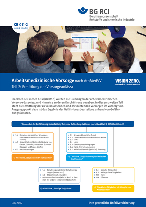 KB 011-2 Arbeitsmedizinische Vorsorge nach ArbMedVV von BG RCI