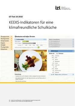 KEEKS-Indikatoren für eine klimafreundliche Schulküche von Oswald,  Vera, Scharp,  Michael, Schulz-Brauckhoff,  Sabine, Speck,  Melanie