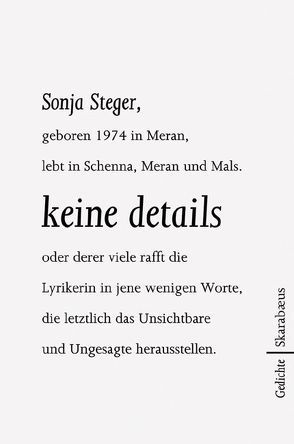 keine details von Steger,  Sonja