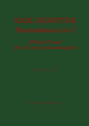 Kempter: Pastoralmesse in G. Klarinette von Kempter,  Karl