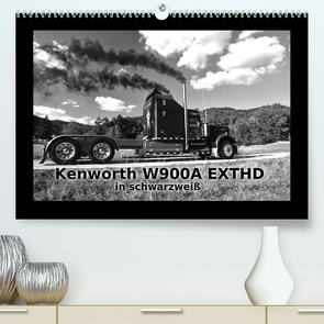 Kenworth W900A EXTHD – in schwarzweiß (Premium, hochwertiger DIN A2 Wandkalender 2022, Kunstdruck in Hochglanz) von Laue,  Ingo