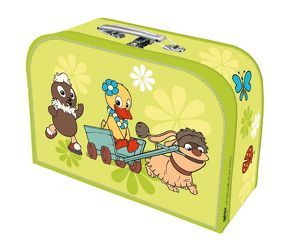 Trötsch Kinder-Koffer Pittiplatsch Bollerwagen medium,Pappkoffer, Koffer aus Pappe, Geschenk Verpackung, Gutschein Verpackung,Spielkoffer, Metallgriff und Metallhenkel, Reisekoffer Kinder