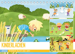 KINDERLACHEN – Fröhlich durch das Jahr – Ein Kinderkalender (Tischkalender 2022 DIN A5 quer) von katelein