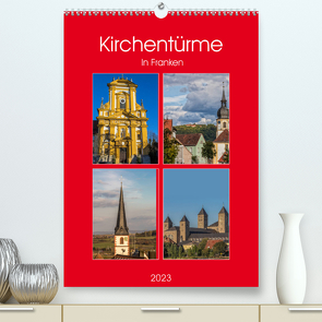 Kirchentürme in Franken (Premium, hochwertiger DIN A2 Wandkalender 2023, Kunstdruck in Hochglanz) von Will,  Hans