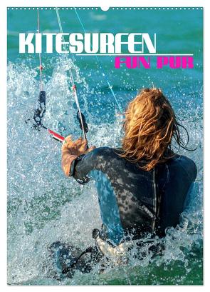 Kitesurfen – Fun pur (Wandkalender 2024 DIN A2 hoch), CALVENDO Monatskalender von Utz,  Renate