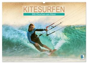 Kitesurfen: Mit Drachen am Meer (Wandkalender 2024 DIN A2 quer), CALVENDO Monatskalender von CALVENDO,  CALVENDO