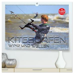 Kitesurfen – Wind und Wellen (hochwertiger Premium Wandkalender 2024 DIN A2 quer), Kunstdruck in Hochglanz von Bleicher,  Renate