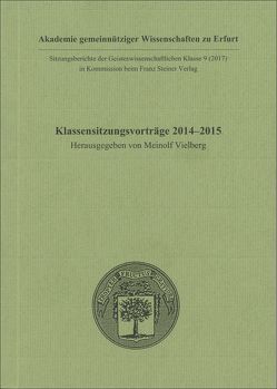 Klassensitzungsvorträge 2014–2015 von Vielberg,  Meinolf