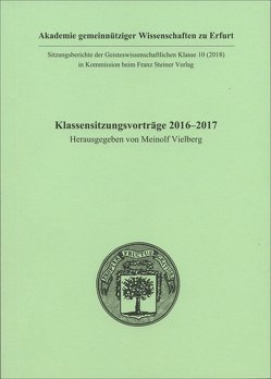 Klassensitzungsvorträge 2016–2017 von Vielberg,  Meinolf