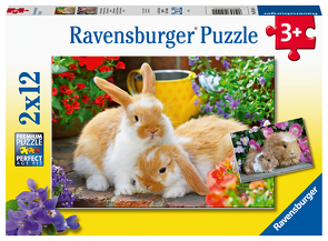 Ravensburger Kinderpuzzle – 05144 Kleine Kuschelzeit – Puzzle für Kinder ab 3 Jahren, mit 2×12 Teilen