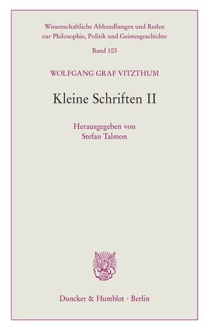 Kleine Schriften II. von Talmon,  Stefan, Vitzthum,  Wolfgang Graf
