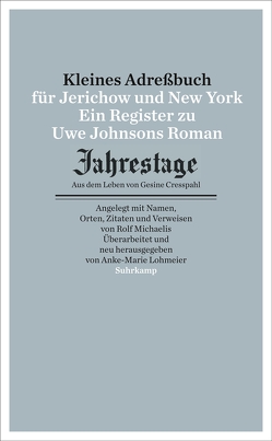 Kleines Adressbuch für Jerichow und New York von Lohmeier,  Anke-Marie, Michaelis,  Rolf