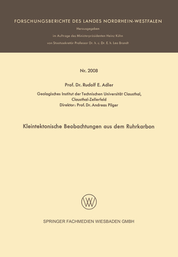 Kleintektonische Beobachtungen aus dem Ruhrkarbon von Adler,  Rudolf E.