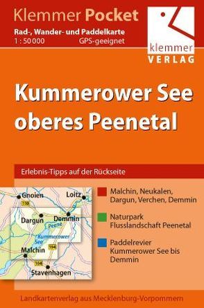 Klemmer Pocket Rad-, Wander- und Paddelkarte Kummerower See – oberes Peenetal von Goerlt,  Heidi, Klemmer,  Klaus, Kuhlmann,  Christian, Wachter,  Thomas