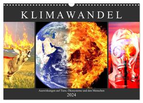 Klimawandel. Auswirkungen auf Tiere, Ökosysteme und den Menschen (Wandkalender 2024 DIN A3 quer), CALVENDO Monatskalender von Hurley,  Rose