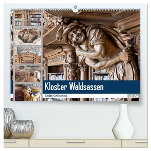 Kloster Waldsassen Stiftsbibliothek (hochwertiger Premium Wandkalender 2024 DIN A2 quer), Kunstdruck in Hochglanz von Schmidt,  Bodo
