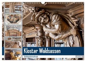 Kloster Waldsassen Stiftsbibliothek (Wandkalender 2024 DIN A3 quer), CALVENDO Monatskalender von Schmidt,  Bodo