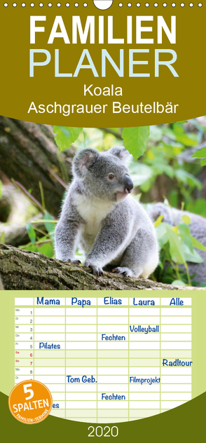 Koala – Aschgrauer Beutelbär – Tierische Impressionen – Familienplaner hoch (Wandkalender 2020 , 21 cm x 45 cm, hoch) von Lehmann (Hrsg.),  Steffani