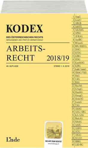 KODEX Arbeitsrecht 2018/19 von Doralt,  Werner, Ercher-Lederer,  Gerda, Stech,  Edda